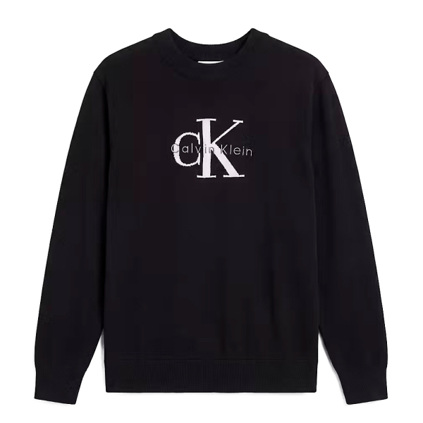 Calvin Klein Vestes en maille et pulls Noir - Jersey de coton ample avec logo graphique - M - Ref 90 €